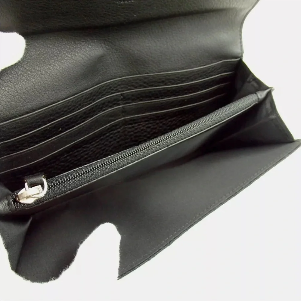 AUTH Christian Dior Monogram Trotter Long Wallet Black